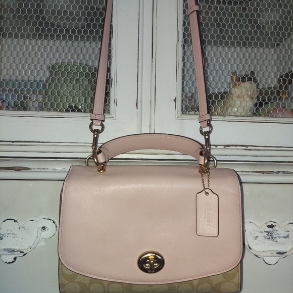 Coach Tilly Signature & Pink Satchel Crossbody - Picture 11 of 16